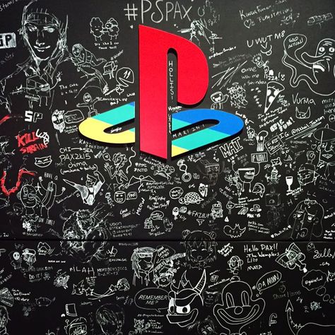 PlayStation on Instagram: “Did you sign our wall at #PAX? You should! :D” Playstation Logo, Gaming Lounge, Gaming Center, Game Cafe, Playstation Store, Gta 5 Online, Game Codes, Playstation Games, Nintendo Game