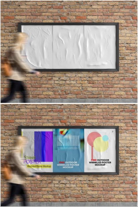 We usually still see outdoor glued posters on walls, polls, and doors which is an old medium of advertising. These posters have a really strong recall of written messages or products, today’s free mockup is a realistic Outdoor Wrinkled Poster. The free PSD mockup is pasted on an outdoor advertising board that gives your vertical poster design an attraction to your target audience. #postermockup #outdoorpostermockup #designmockup #wrinkledpostermockup #freemockup Wall Poster Mockup, Mockup Design Templates, Poster On Wall, Poster Mock Up, Poster Mockup Free, Mockup Ideas, Mock Up Design, Outdoor Advertising Mockup, Graphic Design Mockup