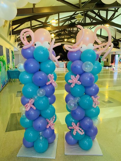 Mermaid Balloon Column, Ballon Column, Column Ideas, Mermaid Pool Parties, Sea Party Ideas, Mermaid Balloons, Sea Baby Shower, Mermaid Party Decorations, Balloon Crafts