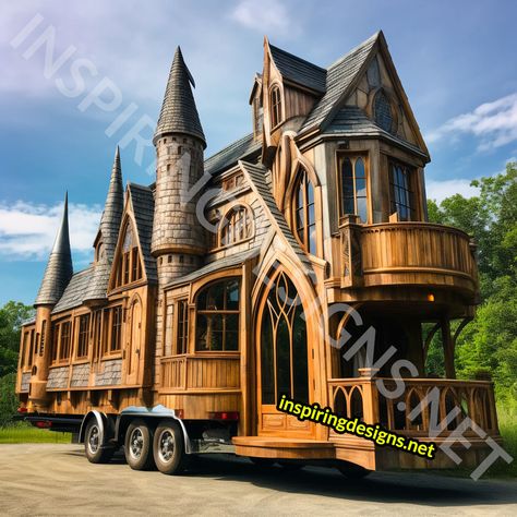 These Disney and Hogwarts Castle Shaped Tiny Homes Make Every Day a Magical Adventure! – Inspiring Designs Tiny Castle, Truck House, Van Rv, Tiny House Camper, Castle Home, World Of Disney, Magical Adventure, Castles Interior, Hogwarts Castle