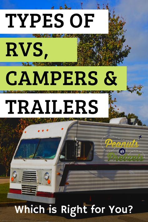 If you are thinking of renting an RV or buying an RV, you may be a bit confused as you learn about all the different types of RVs that exist. From camper vans, trailers, to massive buses; there are not only unique features of each type, but pros and cons as well. So to help you understand the differences, and decide on the right style for your needs, here’s a breakdown of the different types of RVs so that you can enjoy the RV travel lifestyle! #RVTips #RVLiving Road Trip Apps, Rent Rv, Pop Up Trailer, Camper Organization, Road Trip Planner, Road Trip Games, Buying An Rv, Small Trailer, Rv Living Full Time