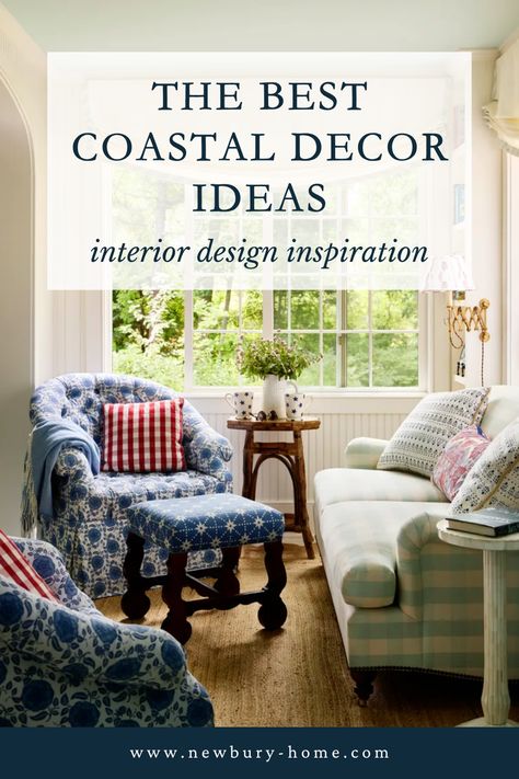 Coastal home decor ideas Colonial Coastal Style, New England Coastal Aesthetic, Coastal Eclectic Decor, Old Florida Decor Interior Design, New England Cottage Interiors, Classic Southern Home Decor, Santa Barbara Style Interiors, Coastal New England Home, Classic Southern Home