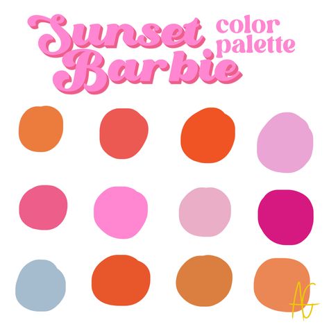 Barbiecore Color Palette, Orange Pink And Blue Color Palette, Disco Cowgirl Color Palette, Disco Colors Palette, Pink Orange Yellow Purple Color Palette, Pink And Orange Art Print, Pink Red Orange Purple Color Palette, Groovy Color Pallete, Girly Color Pallete