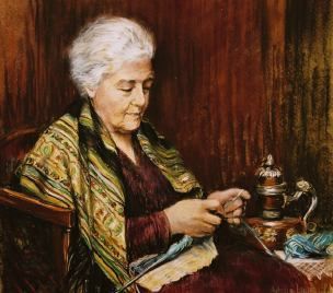 Grandparentcore Aesthetic, Old Lady Aesthetic, Chaotic Aesthetic, Edward Tulane, Knitting Images, Grandma Knitting, Grandma Aesthetic, Knitting Pictures, Vintage Knick Knacks