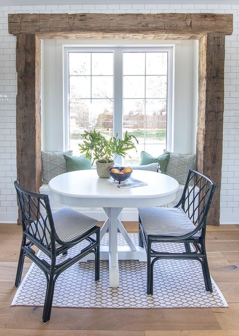 Kitchen Bumpout, Druid House, Casa Rock, Rustic Beams, Eating Nook, Breakfast Nook Table, Nook Table, Window Benches, Home Coffee Tables