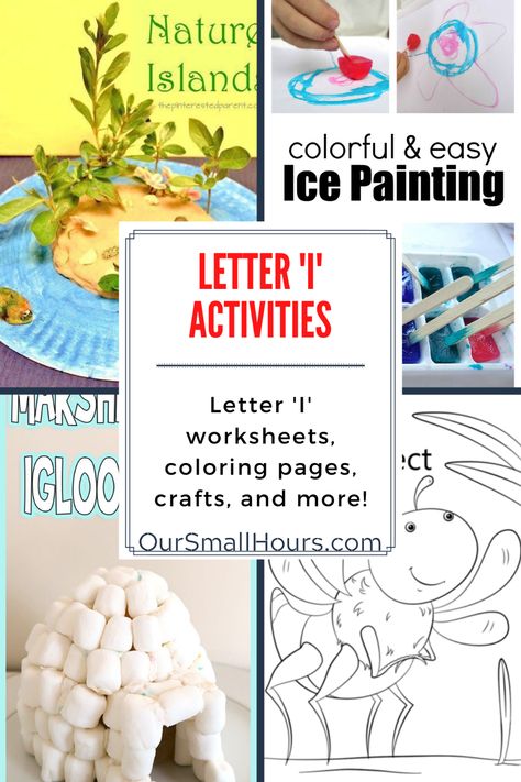 Help your little ones learn all about the letter I with these fun preschool letter I activities. You'll find Letter I worksheets, Letter I crafts, Letter I coloring pages and more! These free Letter I resources are worth saving. #letteriactivities #letteriworksheets #lettericoloringpages #lettericrafts #preschoolhomeschool #homeschool #letteri | oursmallhours.com Letter I Words Preschool, Letter I Prek Activities, Letter I Activities For Preschool Crafts, Things That Start With Letter I, The Letter I Preschool, Preschool Letter I Activities, Letter I Activities For Toddlers, I Preschool Activities, Letter I Preschool Activities