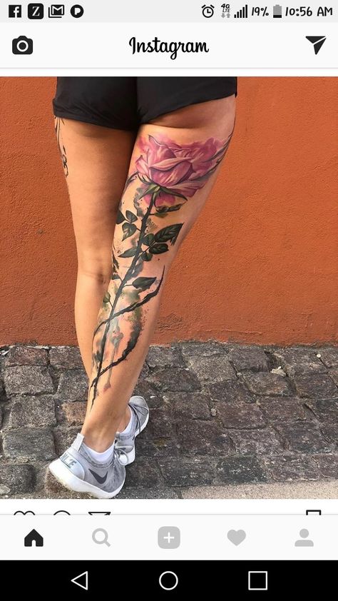 Female Leg Tattoos Calves, Behind The Leg Tattoos For Women, Unique Leg Tattoos Women, Behind Leg Tattoo Thighs, Tattoo Western, Lace Thigh Tattoos, Front Thigh Tattoos, Thigh Tats, Leg Sleeve Tattoos