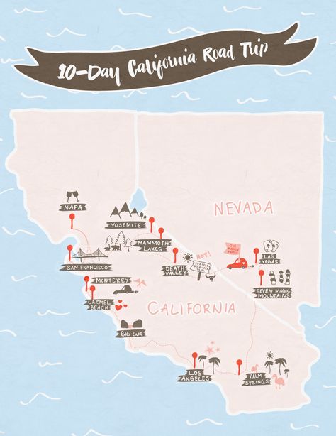 California Road Trip Map, California Road Trips, Pch Road Trip, Pacific Coast Road Trip, California Coast Road Trip, California Roadtrip, South California, California Road Trip, Road Trip Map