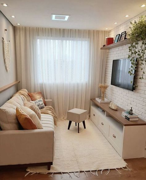 30 ideas para decorar salones pequeños estilo moderno Small Apartment Interior, Small House Interior Design, Deco Studio, Apartment Living Room Design, Minimalist Home Interior, Small Apartment Living Room, Casa Vintage, Living Room Design Inspiration, Small Living Room Decor