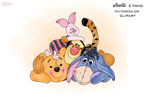 Pooh Watercolor, Winnie The Pooh Clipart, Winnie The Pooh Png, Sports Nursery Theme, Silhouette Watercolor, Winnie The Pooh Drawing, Winnie The Pooh Cartoon, Disney Best Friends, Winnie The Pooh Friends