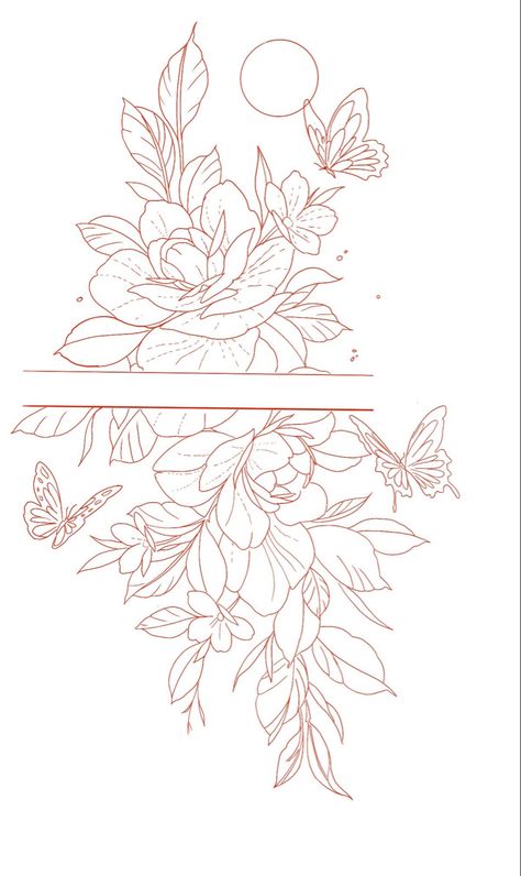 Floral Arm Band Tattoo Stencil, Floral Tattoo Outline, Arm Tattoo Outline, Floral Band Tattoo Design, Flower Band Tattoo Design, Floral Tattoo Stencil, Geometric Floral Tattoo, Tattoo Designs Skull, Tattoo Designs Floral