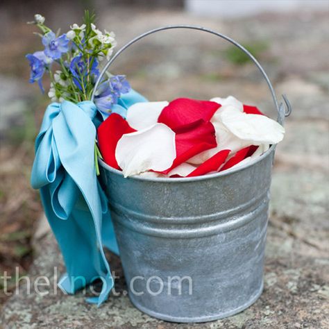 sweet flower girl basket Flower Girl Pail, Galvanized Buckets, Flower Girl Basket, Color Theme, Free Wedding, Wedding Website, Wedding Pictures, Future Wedding, A Wedding