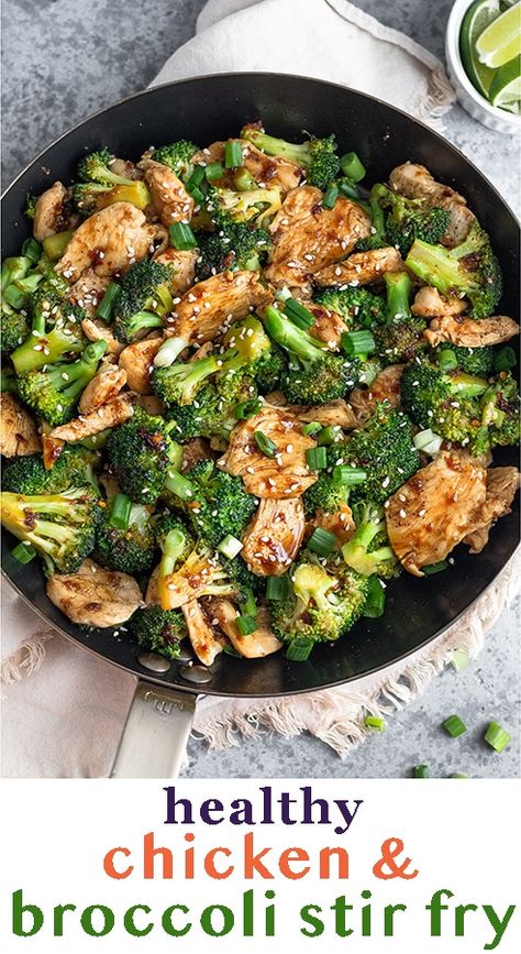 Flavor packed healthy chicken and broccoli stir fry made with chicken, broccoli, and a thick and sticky sauce to bring it all together. Easy to make, ready in 30 minutes, and only calls for 10 ingredients! You'll never order it at a restaurant again after making it at home. Paleo, Whole30, and gluten free. - Eat the Gains #chickenandbroccoli #chinesefood #stirfry #paleorecipes #whole30recipes Healthy Chicken And Broccoli, Chicken Broccoli Stir Fry, Stir Fry Recipes Healthy, Sticky Sauce, Broccoli Stir Fry, Chicken And Broccoli, Health Dinner Recipes, Whole 30 Recipes, Good Healthy Recipes