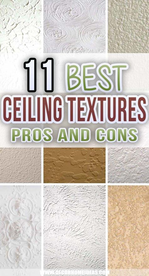 Best Ceiling Textures Types Alternatives To Drywall Ceilings, Smooth Ceiling Vs Texture, Different Ceiling Textures, Knockdown Ceiling Texture, Ceiling Paint Design Ideas, Dry Wall Ceiling Design, Retextured Ceiling, Comb Texture Wall, Ceiling Types Interiors