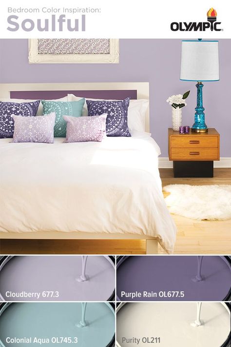 Purple And Aqua Bedroom, Lavender And Green Bedroom, Wallpaper Bedroom Aesthetic, Purple Bedroom Ideas, Aesthetic Bedroom Design, Aqua Bedrooms, Lavender Bedroom, Deck Stain, Best Bedroom Colors