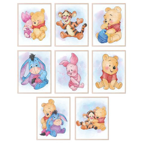 PRICES MAY VARY. Charming Winnie the Pooh Nursery Decor: Brighten up your child's room with our 8 Pack (8x10”) Unframed prints that bring the whimsical world of Pooh Bear and friends right into your home. Vintage Classic Pooh Nursery: Dive into the classic tales of A.A. Milne with designs inspired by the original illustrations, making it a perfect touch for vintage-themed rooms. Adorable Pooh Bear Nursery: Let the adventures of Pooh, Tigger, Piglet, and Eeyore accompany your little one, creating Winnie The Pooh Nursery Theme, Pooh Room Decor, Winnie The Pooh Room Decor, Winnie The Pooh Room, Winnie The Pooh Nursery Decor, Winnie The Pooh Wall Art, Baby Winnie The Pooh, Pooh Nursery, Winnie The Pooh Nursery