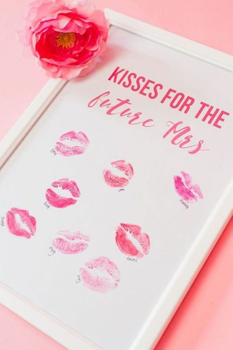 Kisses For The Future Mrs, Book Kisses, Kisses For The Mrs, Printable Bachelorette Party Games, Future Makeup, Hen Party Games, Hen Party Accessories, Awesome Bachelorette Party, Hens Party