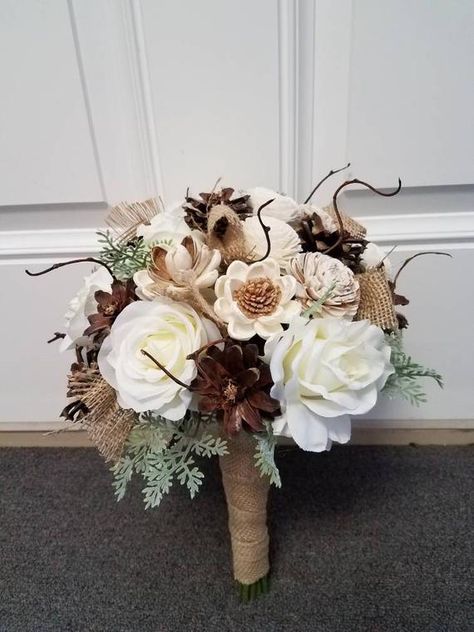 Pinecone Bouquet, Jr Bridesmaid, Flower Boquet, Burgundy Bouquet, Bridal Bouquet Fall, Silk Bouquet, Rustic Bouquet, Bridesmaid Bouquets, Flower Girl Baskets