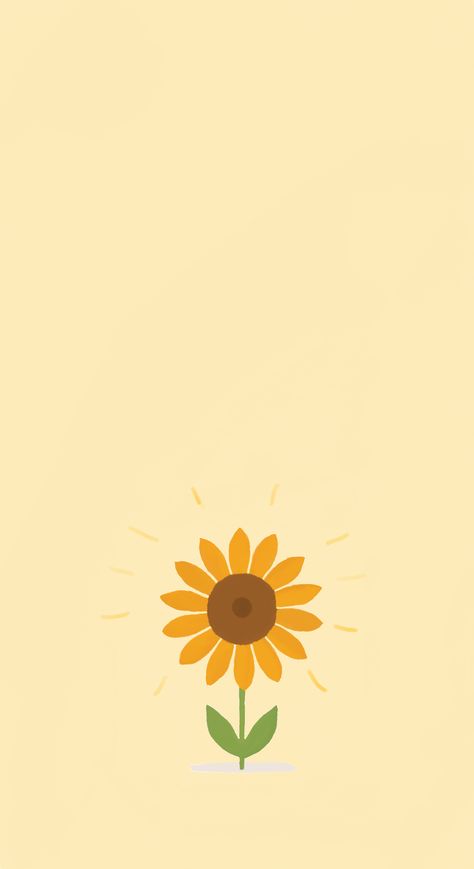 Wallpaper Backgrounds Sunflower, Cute Sunflower Wallpaper, Iphone Wallpaper Sunflower, Sunflower Wallpaper Iphone, Sunflower Cartoon, Wallpaper Sunflower, Simple Sunflower, Sunflower Aesthetic, Sunflower Background