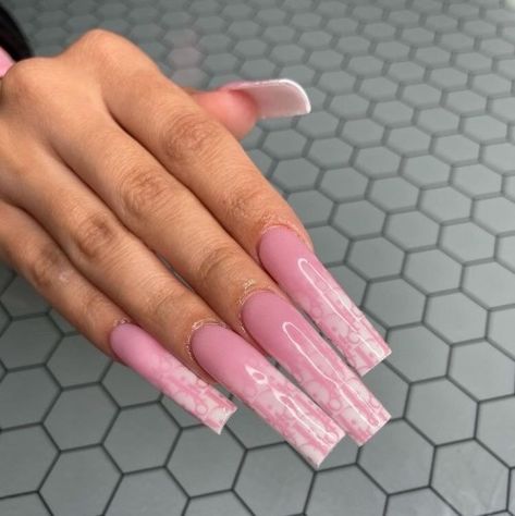 Nails Boujee, Boujee Nails, Dior Nails, Baby Pink Nails, Black Acrylic Nails, French Acrylic Nails, Exotic Nails, Acrylic Nails Coffin Pink, Black Nail Designs