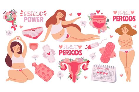 Period Power, Period Party, Cup Cartoon, Period Art, Feminism Art, Period Hacks, Pads Tampons, Menstrual Period, First Period