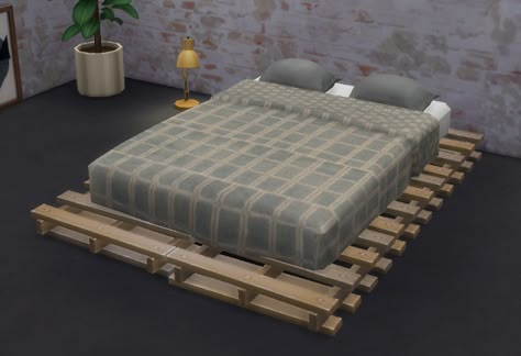 Sims 4 CC's - The Best: Pallet Bed Frame and Mattress by Gatochwegchristel... Sims 4 Cc Palette Bed, Sims 4 Cc Pallet Bed, Sims 4 Pallet Bed, Sims 4 Floor Mattress, Sims 4 Cc Mattress On Floor, Sims 4 Floor Bed Cc, Sims 4 Platform Bed, Sims 4 Floor Bed, Sims 4 Cc Bedframes