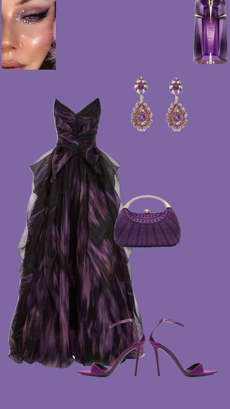 #dress #gown #purple #classy #outfitinspo #evening #wedding #glamour #dresstoimpress #fashion #styleinspo Gown Purple, Wedding Glamour, Fashion Trend Board, Dark Princess, Purple Outfit, Purple Gowns, Badass Style, Purple Outfits, Fantasy Gowns