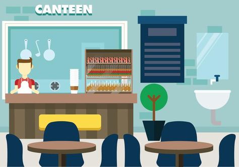 Canteen Vector Design School Canteen Drawing, Canteen Illustration, Canteen Aesthetic, Canteen School, Canteen Design, Wallpaper Seamless, Adobe Illustrator Graphic Design, Signature Ideas, Instagram Wallpaper