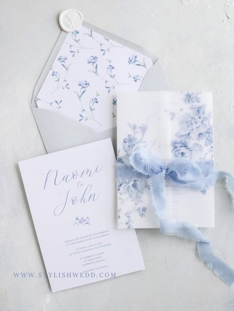 Dusty Blue And Grey Wedding, Baby Blue Wedding Theme, Blue And Grey Wedding, Wedding Invitation Dusty Blue, Invitation Dusty Blue, Grey Wedding Invitation, Light Blue Wedding Invitations, Wedding Invitation Blue, Dusty Blue Wedding Invitation