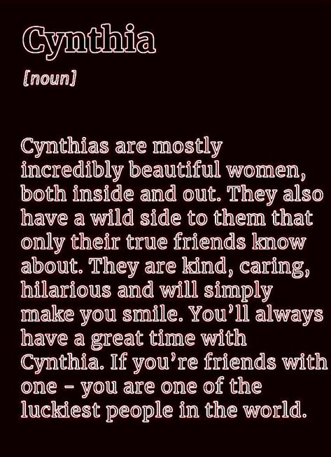 Meaning of the name Cynthia! Cynthia Core Aesthetic, Cynthia Aesthetic, Cynefin Meaning, Cynthia Core, Candace Name Meaning, Cynthia Meaning, Dnd Rouge, Cynthia Name, Nadia Name Meaning