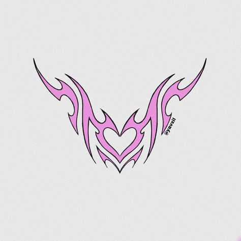 Heart Sigil Tattoo, Neotribal Tattoo Design Leg, Neotribal Heart Tattoo, Cybersigil Tattoo Design, Neotribal Design, Cybersigil Tattoo, Ink Link, Sigil Tattoo, Kawaii Tattoo