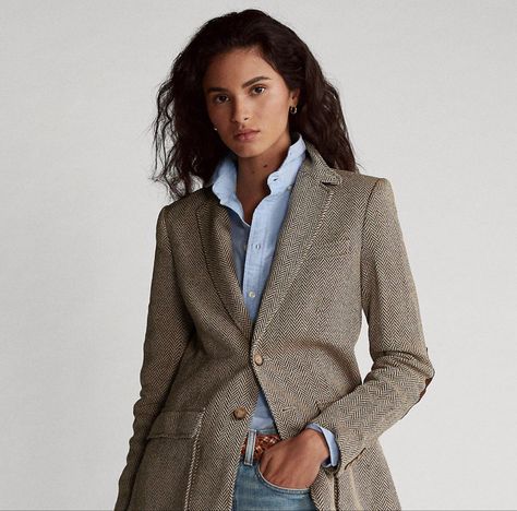 Elbow Patch Blazer, Herringbone Blazer, Suede Blazer, Women Ralph Lauren, Elbow Patch, Corduroy Blazer, Blazer Designs, Crew Clothing, Womens Blazers