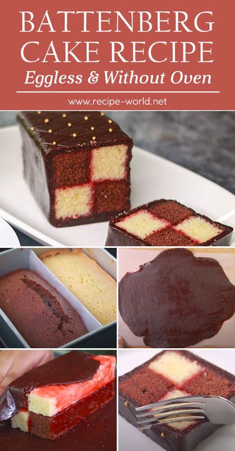 Types Of Sponge Cake, Cake Recipe Eggless, Battenberg Cake, Cake Recipes Without Oven, Cocoa Cake, British Desserts, Eggless Cake Recipe, Fruit Jam, Indian Desserts