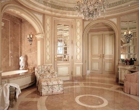 luxury bathrooms - Google Search Ornate Bathroom, Glamorous Bathroom, Glamorous Interiors, Marble Floors, Victorian Bathroom, Gorgeous Bathroom, Bathroom Design Luxury, Dream Bathrooms, Elegant Bathroom