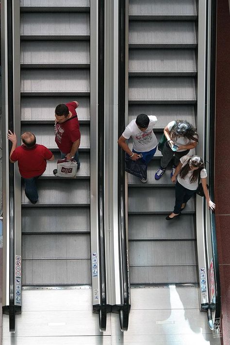 Escalator by musato Escalator Editorial, People On Escalator, Evangelion Photoshoot, Escalator Photography, Escalator Photoshoot, Y2k Photos, Portrait Photography Men, Tokyo Tower, Clothing Photography