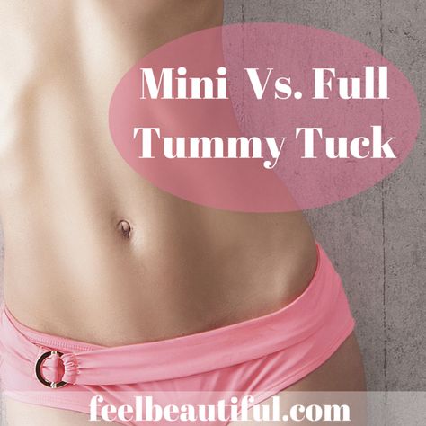 Although tummy tuck and mini tummy tuck, have a similar name, they treat different conditions. A tummy tuck is a cosmetic procedure that firms up the abdomen by removing excess skin and fat from the middle and lower abdomen. A mini tummy tuck is a less invasive procedure that focuses on skin between the belly button and the pubic bone. #tummytuck #abs #plasticsurgery Mini Tummy Tucks Before And After, Cool Snaps Ideas, Body Plastic Surgery, Post Pregnancy Belly, Mommy Tummy, Plastic Surgery Procedures, Excess Skin, Weight Changes, Mommy Makeover