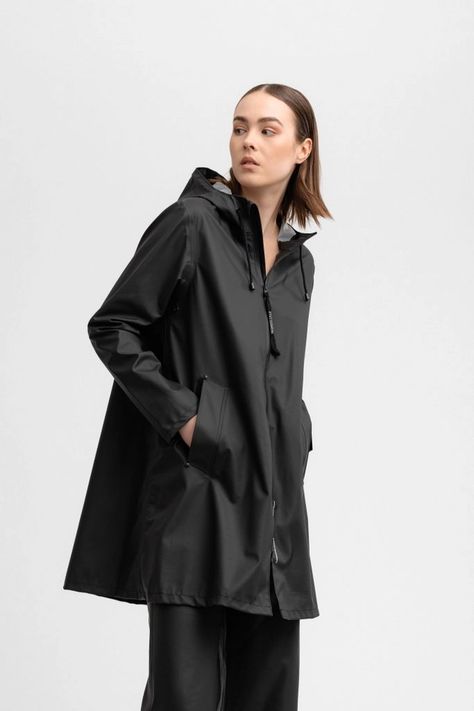 New Arrivals - Stutterheim (Global) Elegant Drapes, Raincoats For Women, Feminine Look, Summer 2022, Silhouette Design, Waterproof Boots, Dark Denim, Stockholm, Women Men