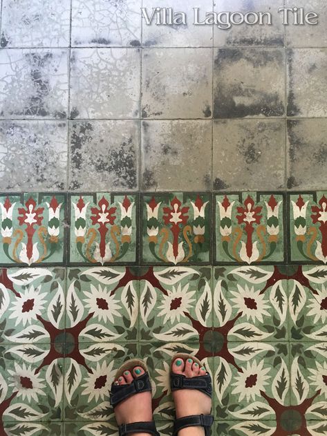 Cuban Photo Gallery - Cuban Collection Cement Tile Cuban Design, Cuban Decor, Cuban Tile, Wet Bathroom, Cement Tile Floor, Villa Lagoon Tile, Restaurant Flooring, Tiled Hallway, Tile Layout