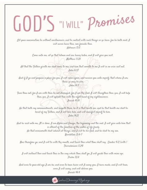 When God makes an "I will" statement, we can know that He certainly will! Here are 14 "I will" promises of God in the Bible to encourage you today. With a free printable! Room Wall Decor Minimalist, Exodus Bible, Emotion Expression, Study Templates, Bible Verse List, Quotes For Christians, Bible Study Template, Journaling Scripture, Bible Verse Decor