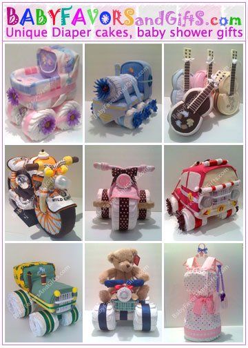 Unique Diaper Cakes, Centerpieces Table, Gateau Baby Shower, Diaper Cake Centerpieces, Diaper Gifts, Baby Shower Crafts, Baby Shower Diaper Cake, Baby Favors, Baby Diaper Cake