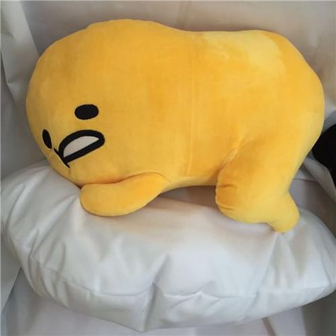 ─ s u q a p l u m Gudetama Plush, Fav Characters, Backrest Pillow, Japanese Anime, Plush Dolls, A P, Travel Pillow, Dinosaur Stuffed Animal, Hello Kitty