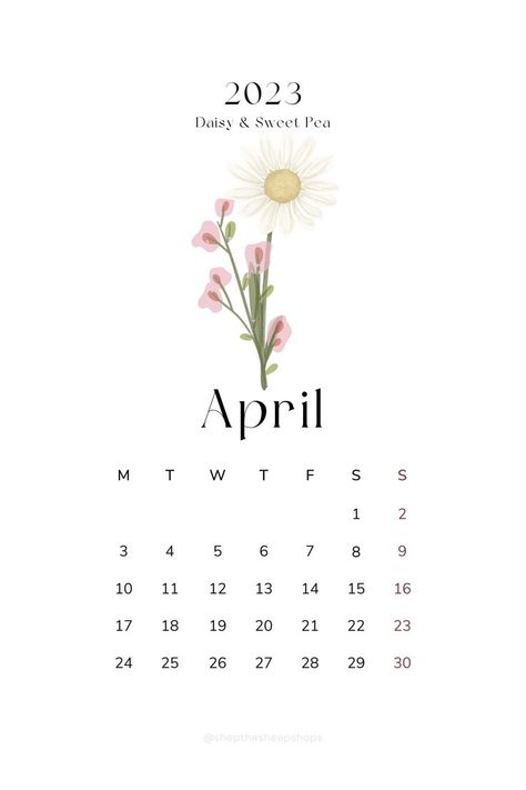 aesthetic simple 2023 flower themed April monthly calendar Cute April Calendar 2023, April Month Calendar 2023, Calender April 2023, April Aesthetic Calendar, April Calendar 2023 Aesthetic, April 2023 Calendar Wallpaper, April Phone Wallpaper, April 2023 Calendar Printable, Calendar 2023 April