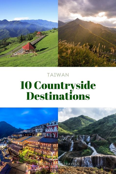 Learn more about the 10 Beautiful Countryside Destinations in Taiwan To Visit: Cingjing Farm, Jiufen, Jinguashi, Wuling Farm, Gaomei wetlands, Taijiang National Park, Liyu Lake, Meinong, Penghu, and Alishan Cingjing Farm Taiwan, Taiwan Countryside, Gaomei Wetlands, Southeast Asia Packing List, Asia Photography, Tokyo Japan Travel, Lifestyle Board, Beautiful Countryside, Taiwan Travel