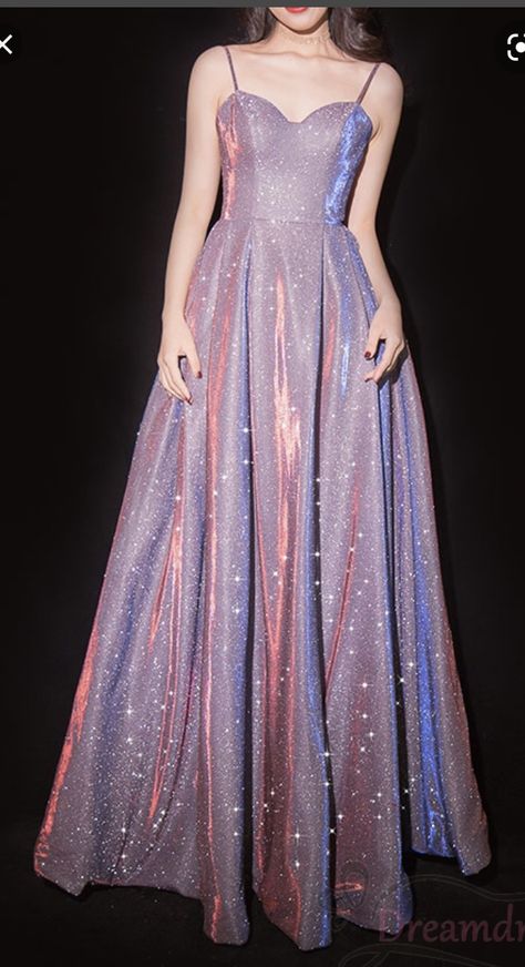 Shimmery Dress Long, Celestial Prom Dress, Hoco Dresses Black Women, Era Medieval, Themed Prom Dresses, Blue Prom Gown, Dress Hack, Dress And Sneakers Outfit, Sparkly Dresses