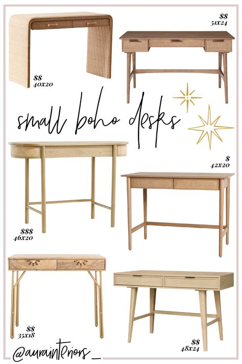 Desk Boho Decor, Desk On Side Of Bed, 32 Inch Desk, Bedroom Desk Nightstand, Minimalist Boho Office Decor, Skandinavian Desk, Boho Desk In Bedroom, Boho Style Desk, Bedroom Desk Boho