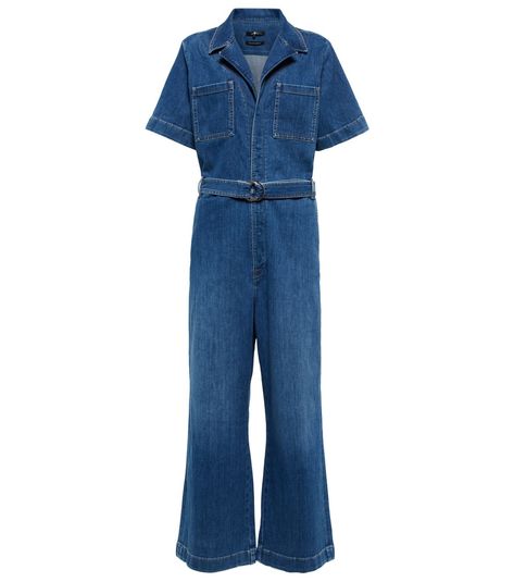 Jean Zara, Bottega Veneta Pouch, Belted Jumpsuit, Belt Jumpsuit, Denim Jumpsuit, For All Mankind, 7 For All Mankind, Jeans Style, Bell Bottom Jeans