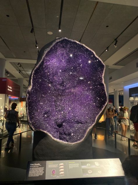 Gemstone exhibit, amethyst Geode Aesthetic, Spirituality Aesthetic, Nyc Aesthetic, Museum Of Natural History, Aesthetic Nature, Beautiful Rocks, Mineral Collection, Rocks And Minerals, Natural History