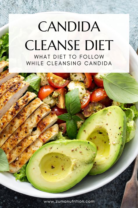 Struggling with Candida? Adjusting your diet is key! Even with anti-fungal medication, success is limited without dietary changes. Terrain management is crucial, especially in our Candida cleanse protocol. For long-term gut health and Candida control, lifestyle and diet changes are essential.  For the recommended diet during our 90-day Candida Cleanse Protocol, and more on Candida overgrowth, check out our blog What Diet to Follow While Cleansing Candida. Anti Yeast Diet Recipes, Candida Diet Smoothie Recipes, Diet For Candida Overgrowth, Candida Cleanse Meal Plan, Yeast Diet Candida Cleanse, Gut Health Cleanse, Candida Recipes Dinner, Candida Meal Plan, Anti Candida Diet Recipes