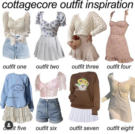 Cozy Romantic Outfits, Where To Get Cottagecore Clothes, Cute Cottagecore Outfits Casual, Light Cottage Core Outfits, Cottagecore Aesthetic Outfits Autumn, Cottage Core Summer Outfits Casual, Spring Cottage Core Outfits, Cottage Core Pajamas, Spring Outfits Cottagecore