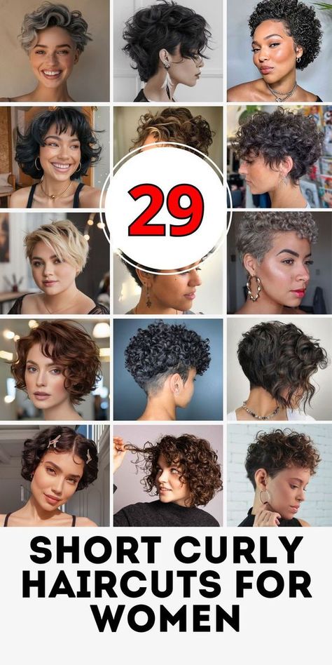 Get the best of both worlds with the top 29 short curly haircuts for women, offering stylish yet low-maintenance options for 2024. These pixie cuts are perfect for women over 50 and 60 who want a fashionable look without spending hours styling their hair. Whether you have natural curls, grey hair, or thinning hair, these haircuts provide fresh, modern styles that flatter round faces and are easy to maintain. Permed Hairstyles For Short Hair, Pixies For Thinning Hair, Oval Face Short Curly Hair, Pixie For Curly Hair Over 50, Short Hairstyle Curly Women, Cute Curly Haircuts Short, Short Curly Hair Women Natural Curls, Short Layered Curly Hair Natural Curls Bob Hairstyles, Unique Short Haircut For Women